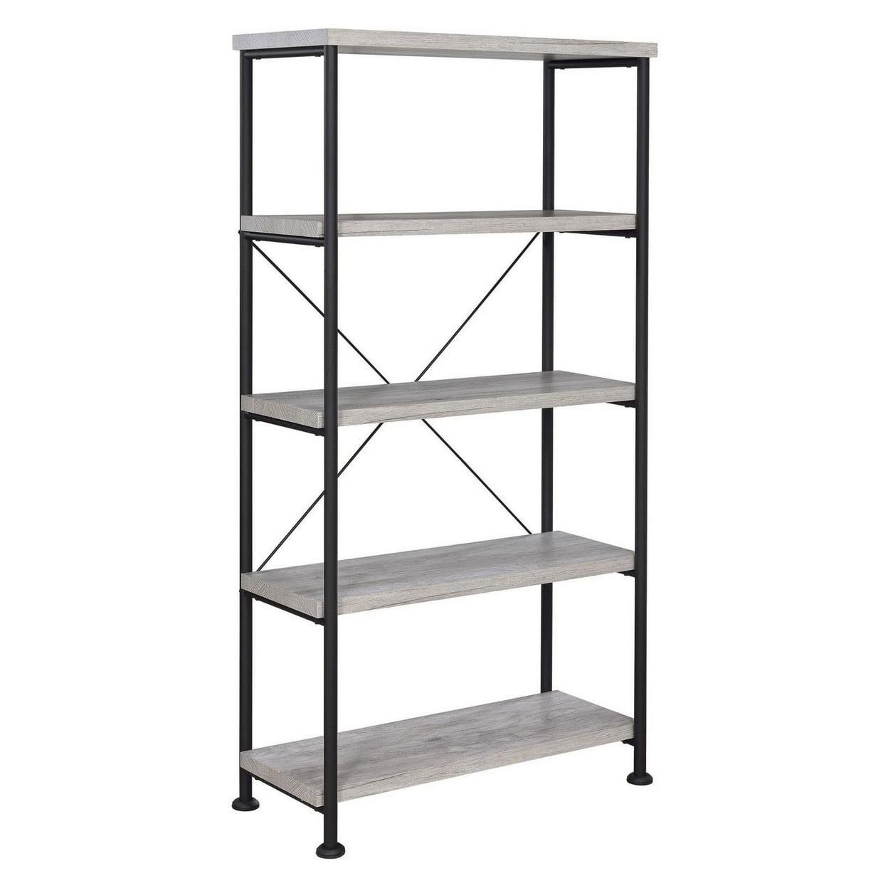 63" Analiese 4 Shelf Bookcase Gray Driftwood - Coaster