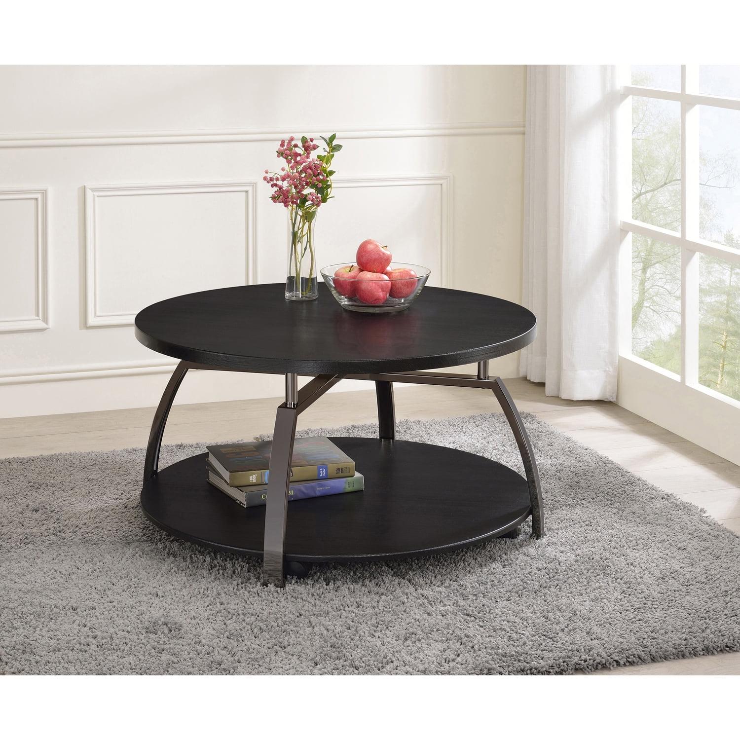 Dacre Round Coffee Table Charcoal/Black Nickel - Coaster