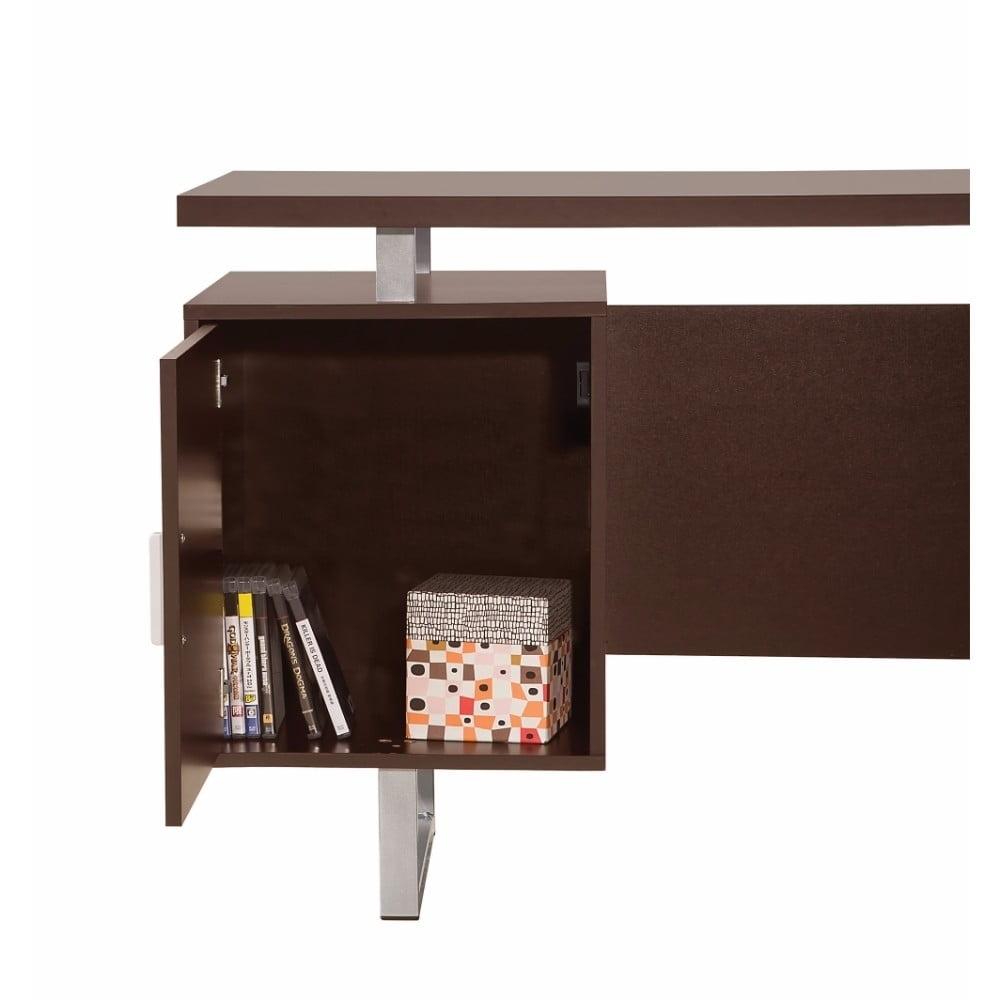 Cappuccino Contemporary 60'' Executive Desk with Filing Cabinet