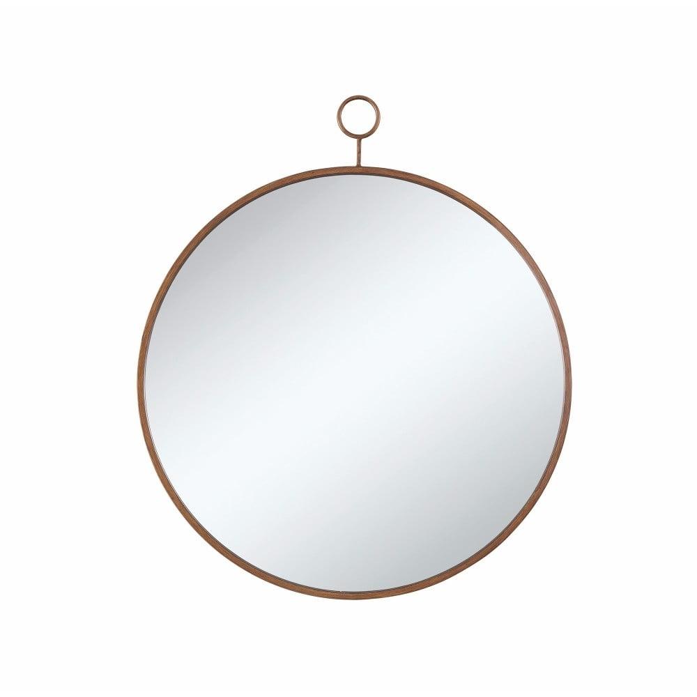 Transitional Gold and Silver Round Wall Mirror with Loop Hanger