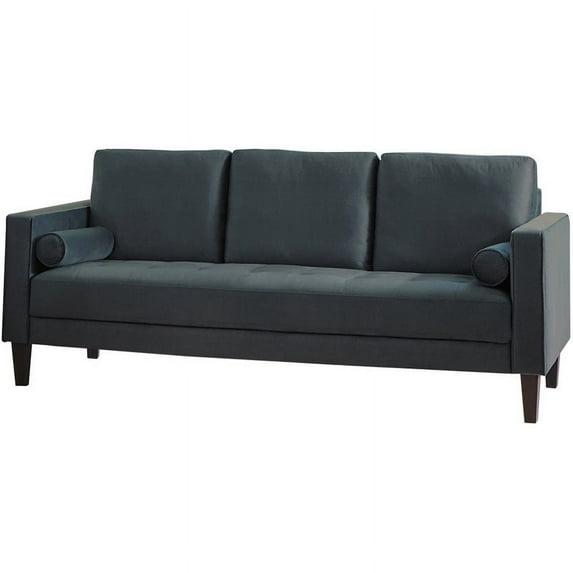 Coaster Contemporary Cushion Back Upholstered Velvet Sofa in Green