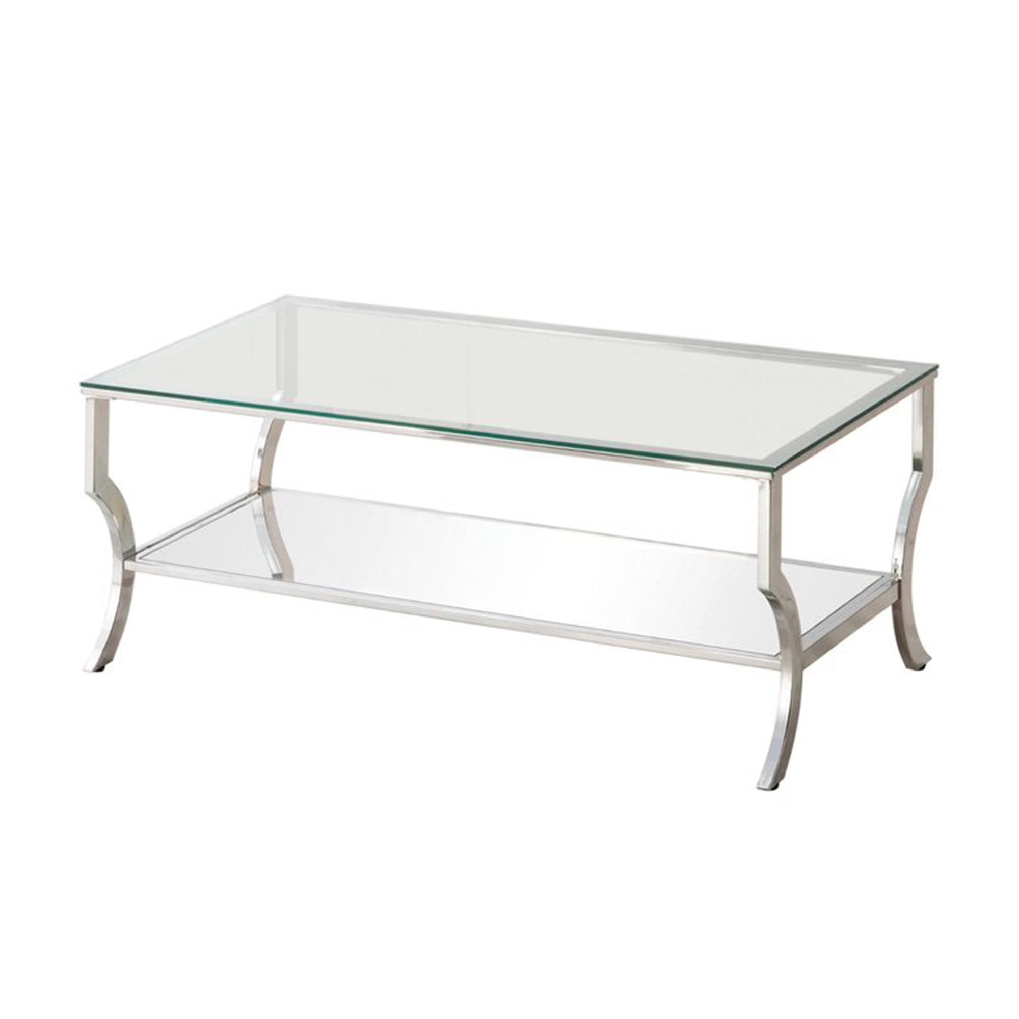 Coaster Contemporary Glass Top Rectangular Coffee Table in Clear