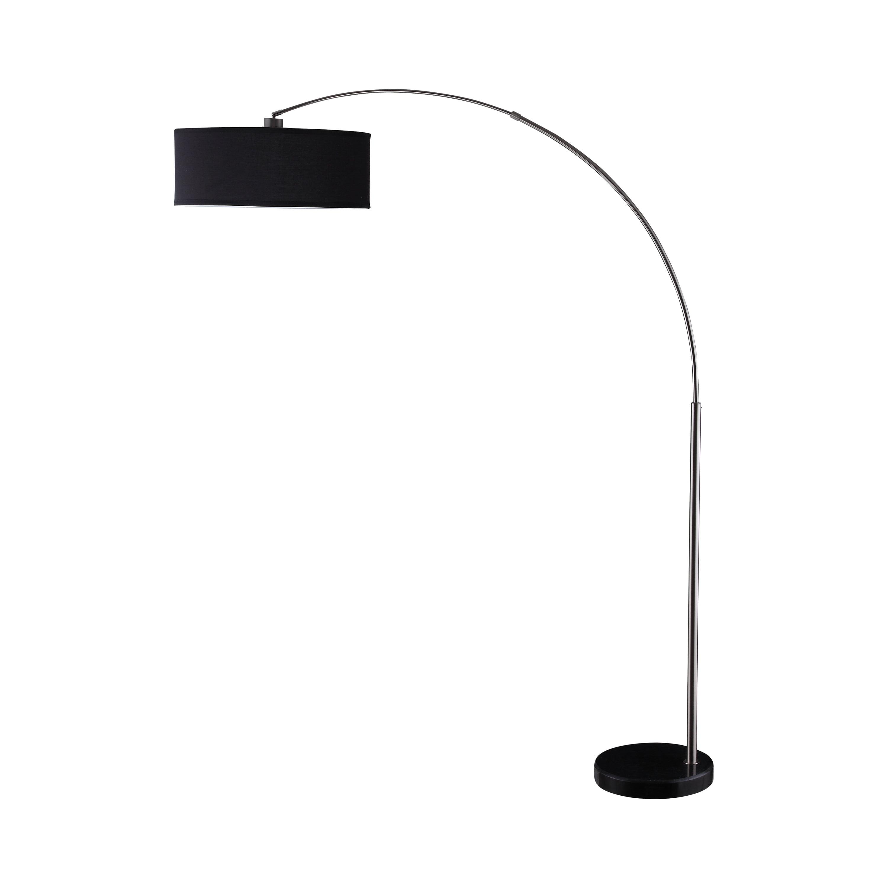 Coaster Contemporary Metal Pendant Drum Shade Floor Lamp in Black