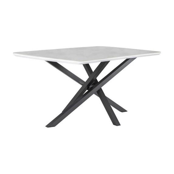 Paulita Rectangular Dining Table White and Gunmetal