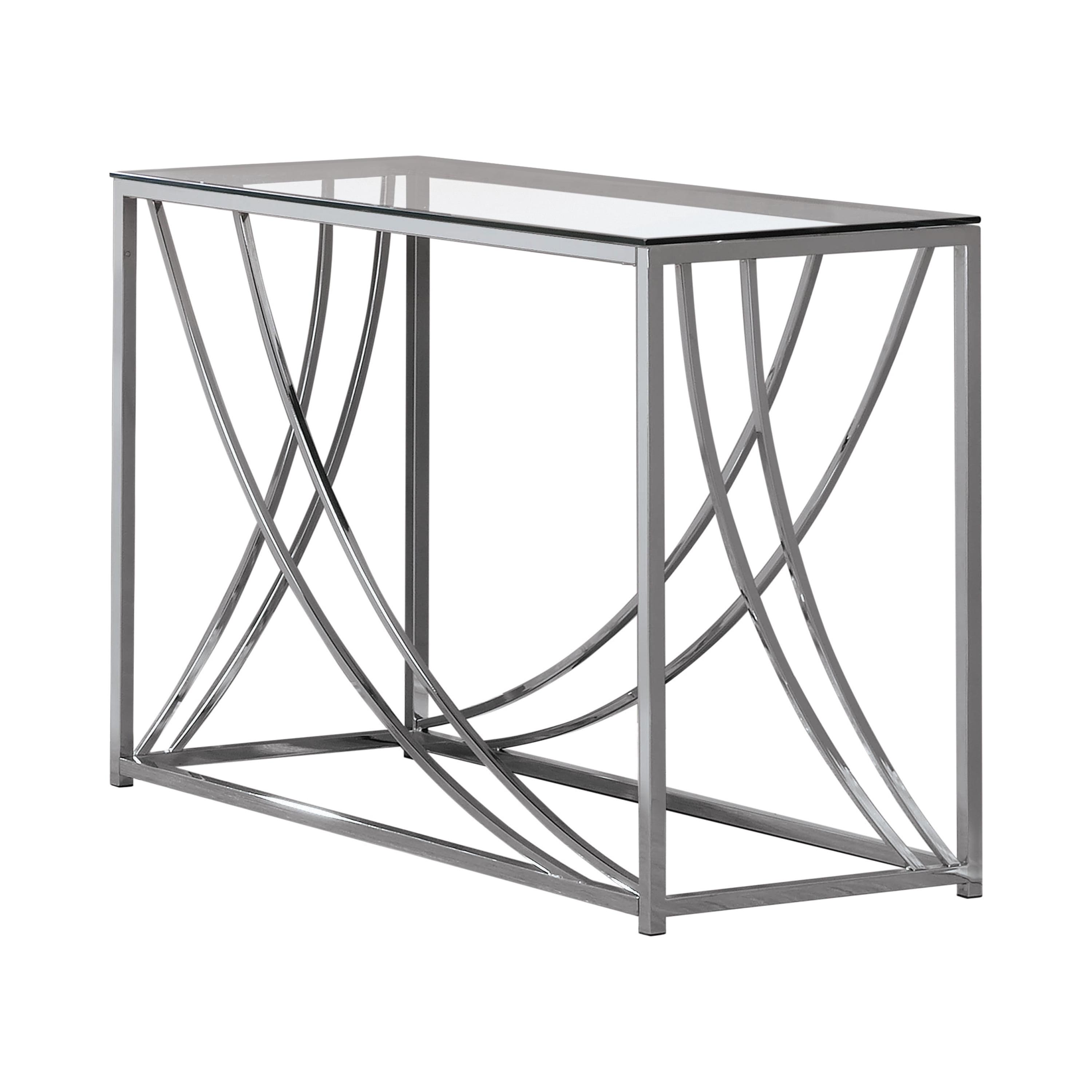 Lille Console Sofa Table with Glass Top Chrome - Coaster