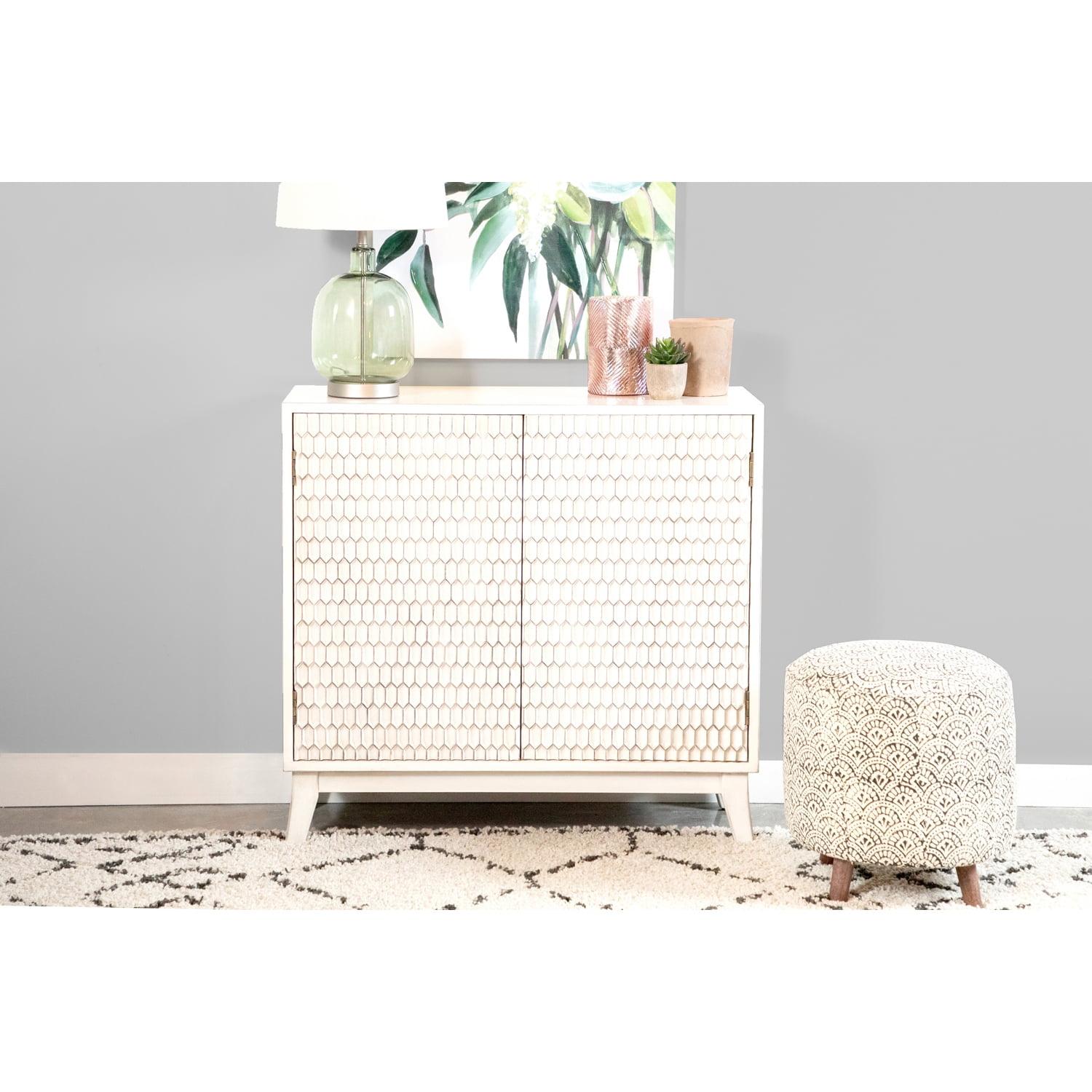 Coaster Contemporary Wood Rectangular 2-Door Accent Cabinet in White