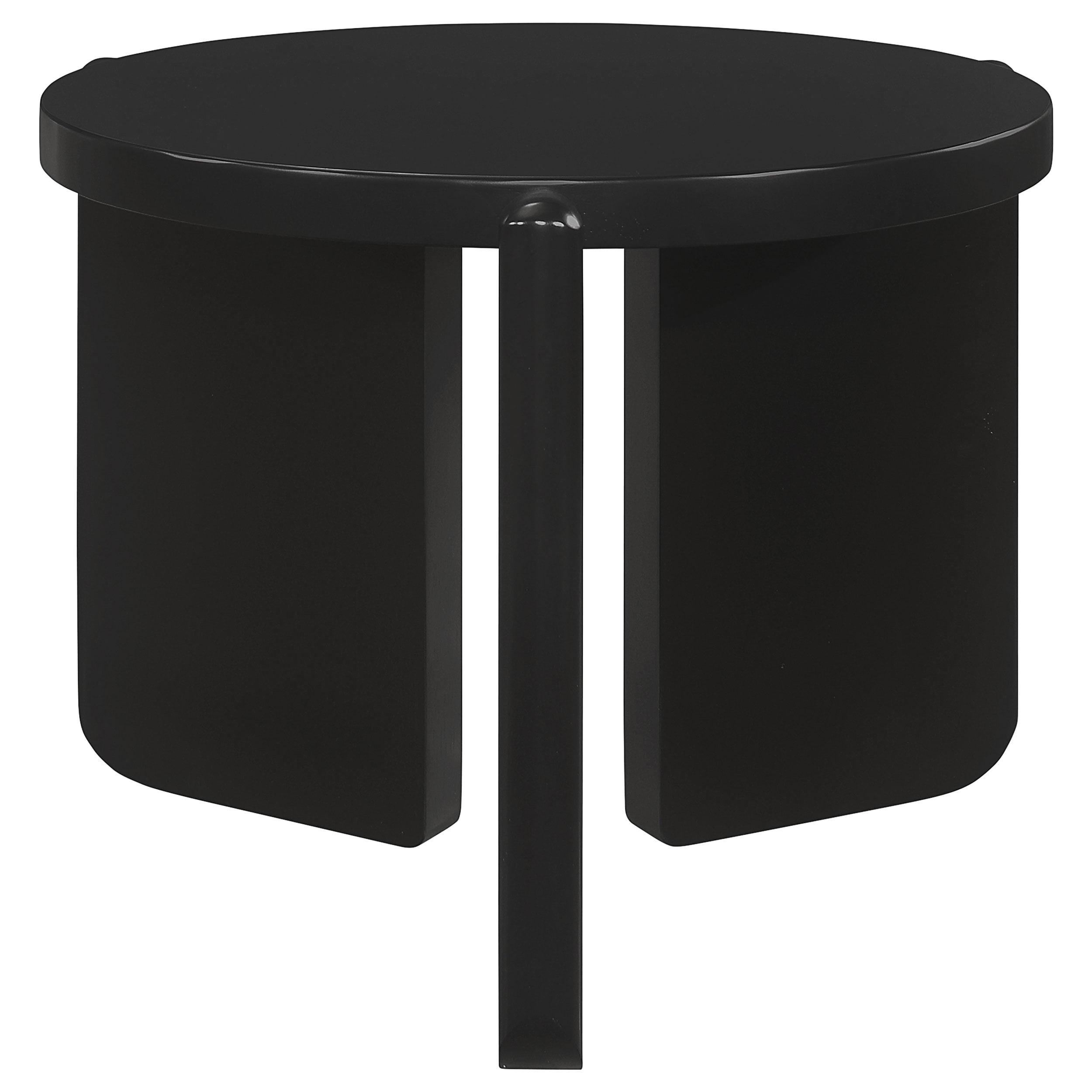 Coaster Home Furnishings Cordova Round Solid Wood End Table Black