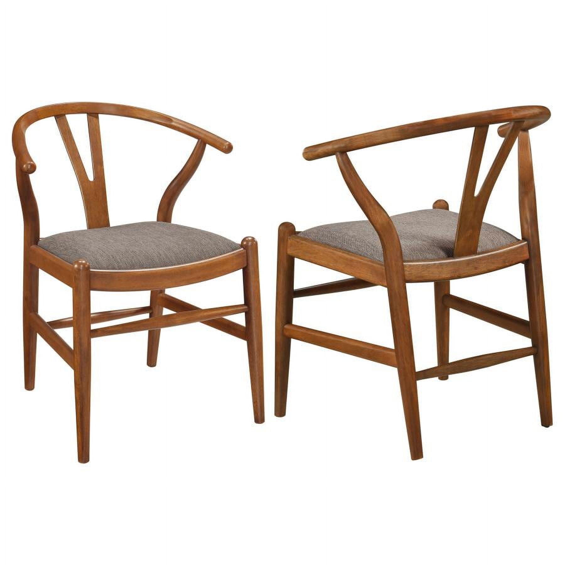 Dinah Danish Y-Shaped Back Dining Side Chair Walnut And Brown (Set Of 2)