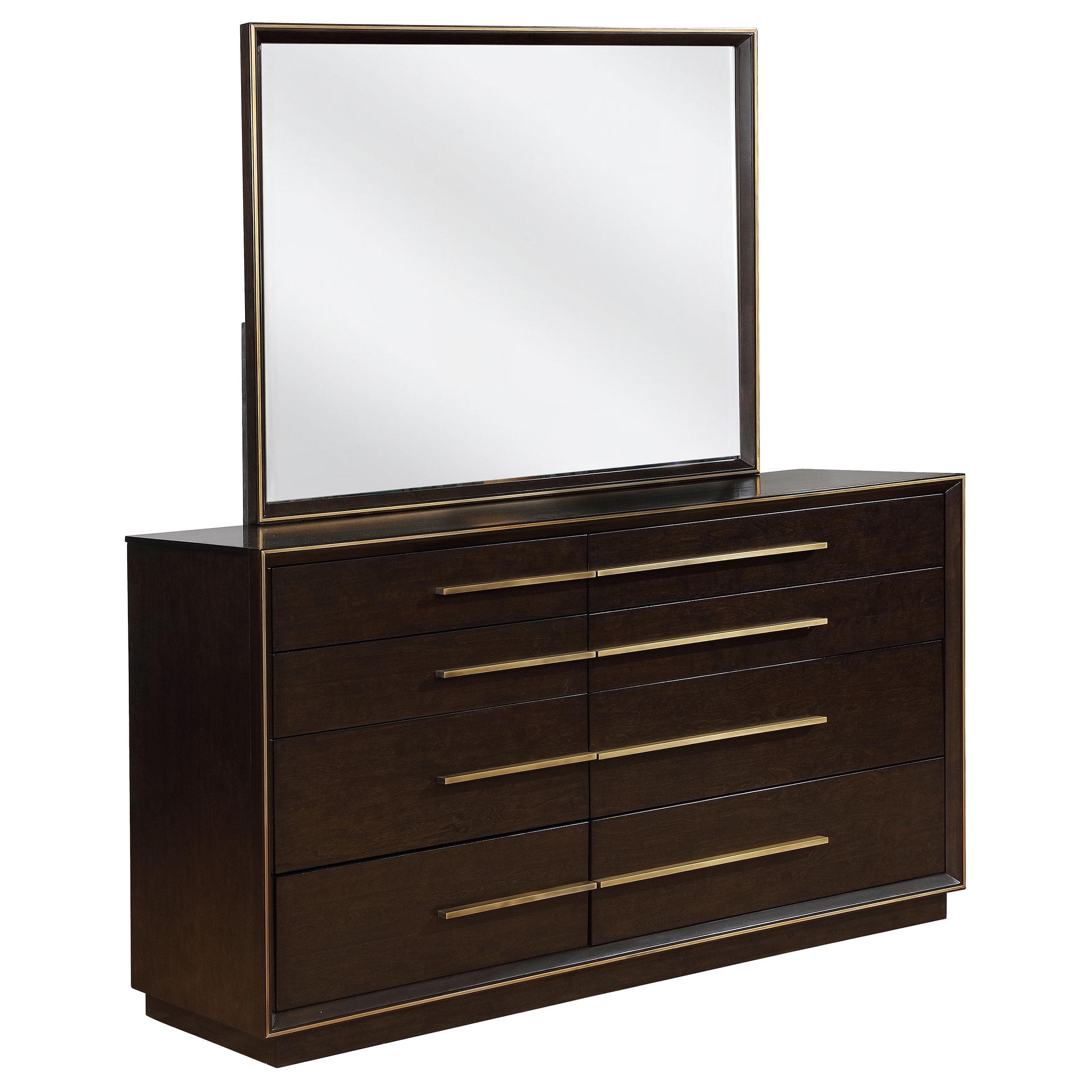 Durango Dark Brown 8-Drawer Dresser with Mirror and Felt Lined Drawer