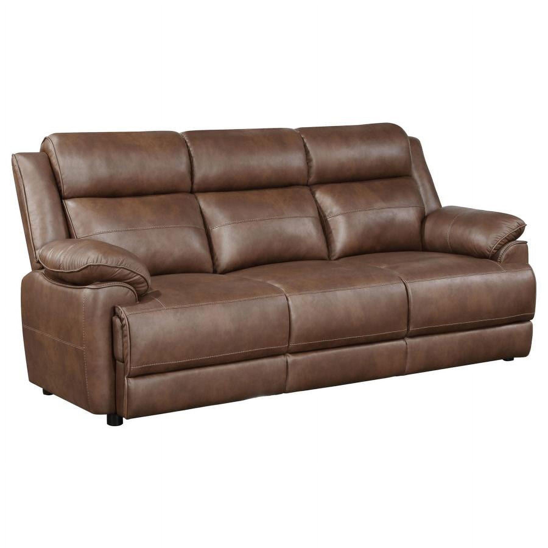 Ellington Dark Brown Faux Leather Pillow-Top Arm Sofa