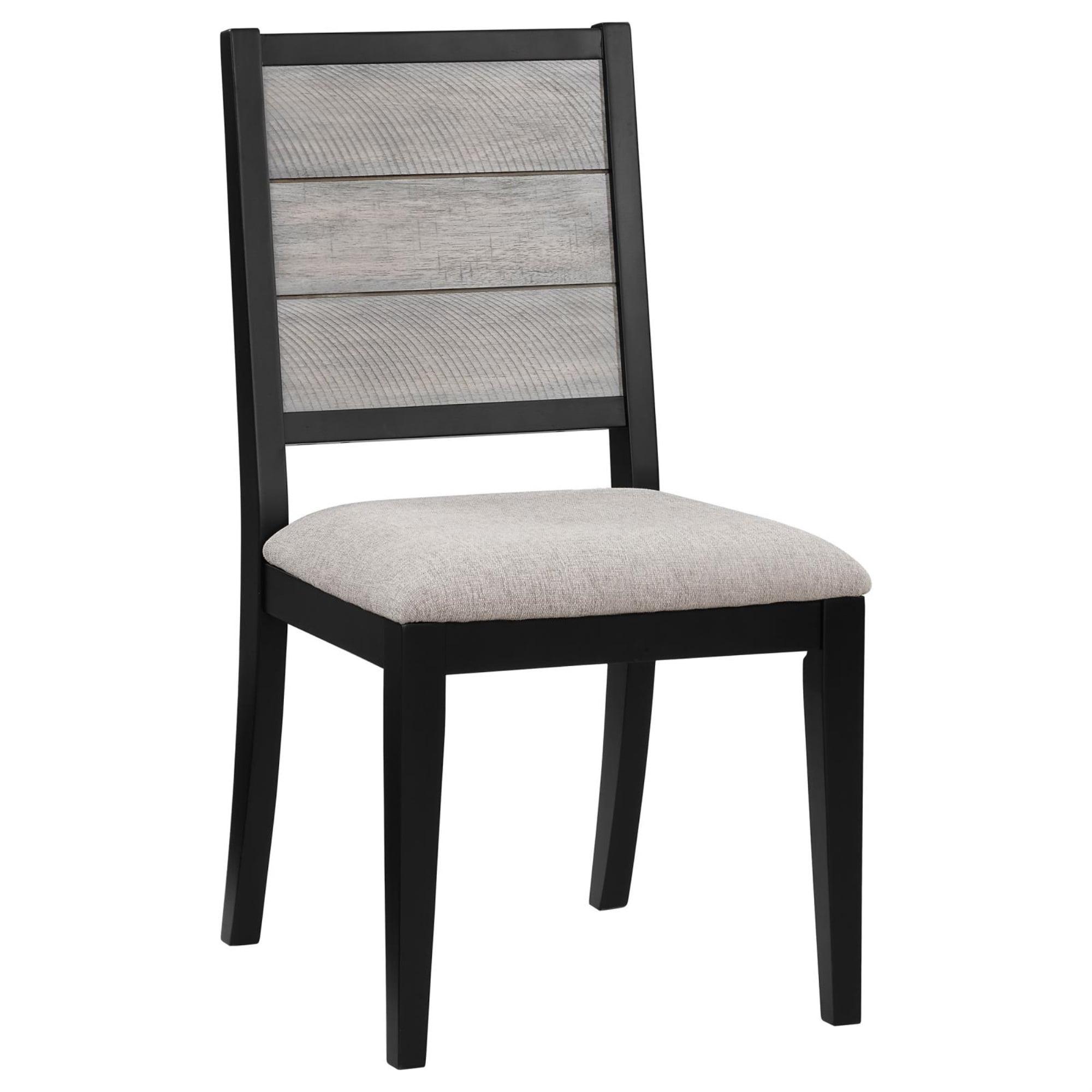 Gray Upholstered Rustic Side Chair with Wood Frame