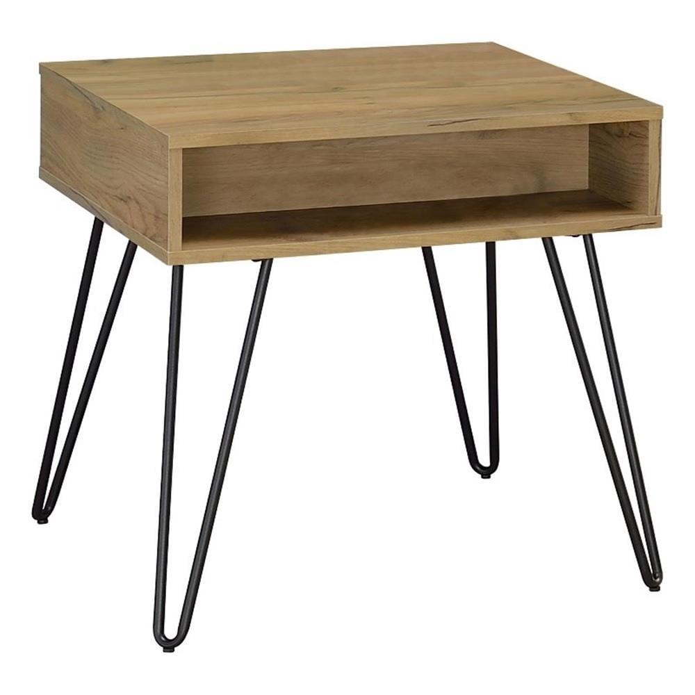 Fanning End Table with Hairpin Legs Golden Oak - Coaster
