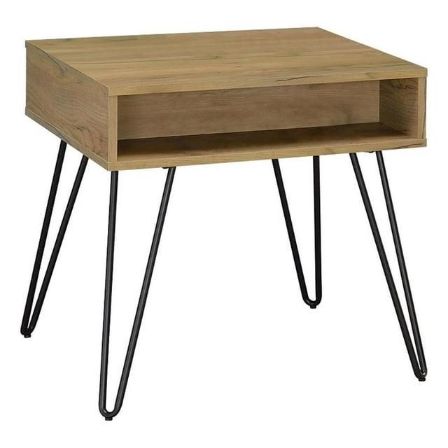 Fanning End Table with Hairpin Legs Golden Oak - Coaster