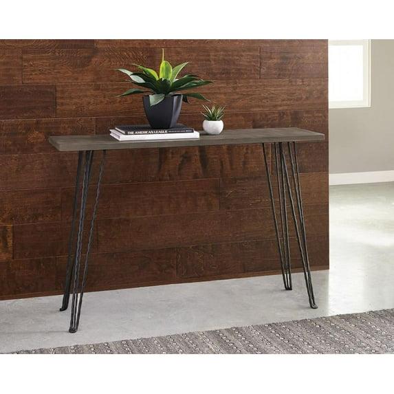 Coaster Farmhouse Wood Rectangular Console Table with Metal Legs in Brown