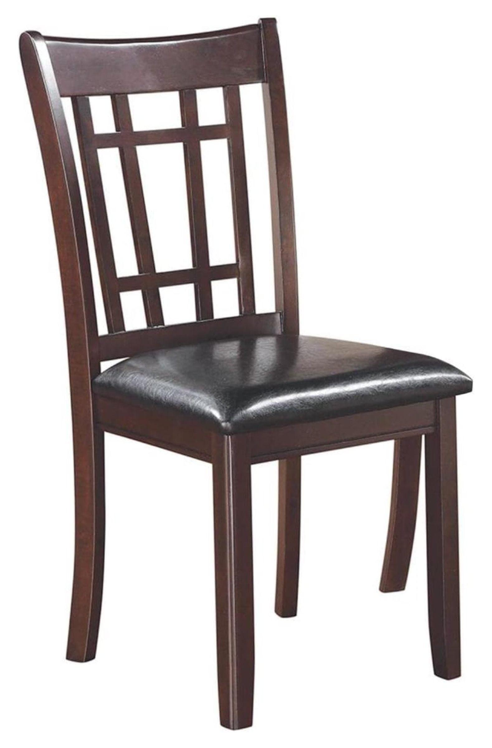 Black Faux Leather Upholstered Wood Side Chair