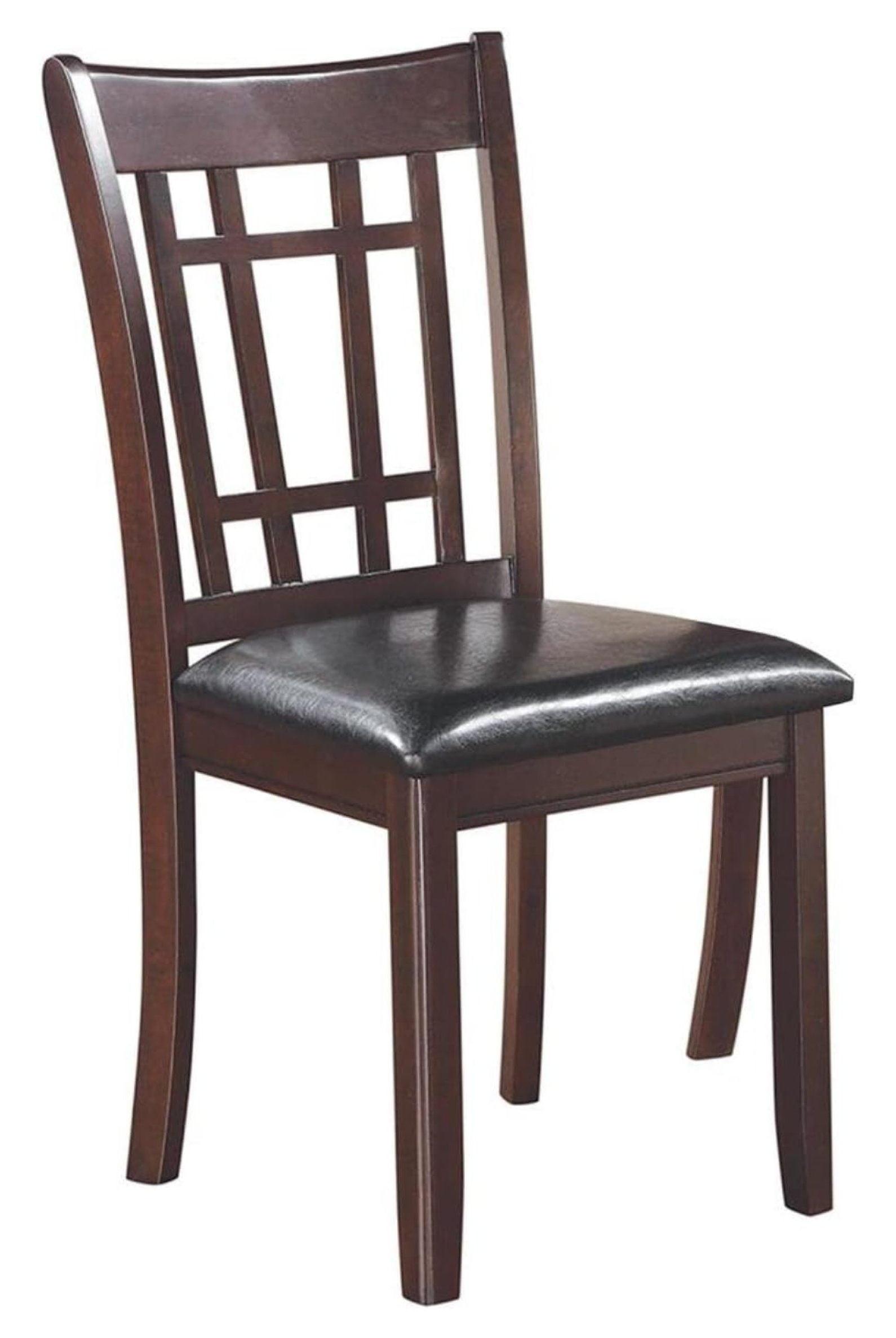 Black Faux Leather Upholstered Wood Side Chair