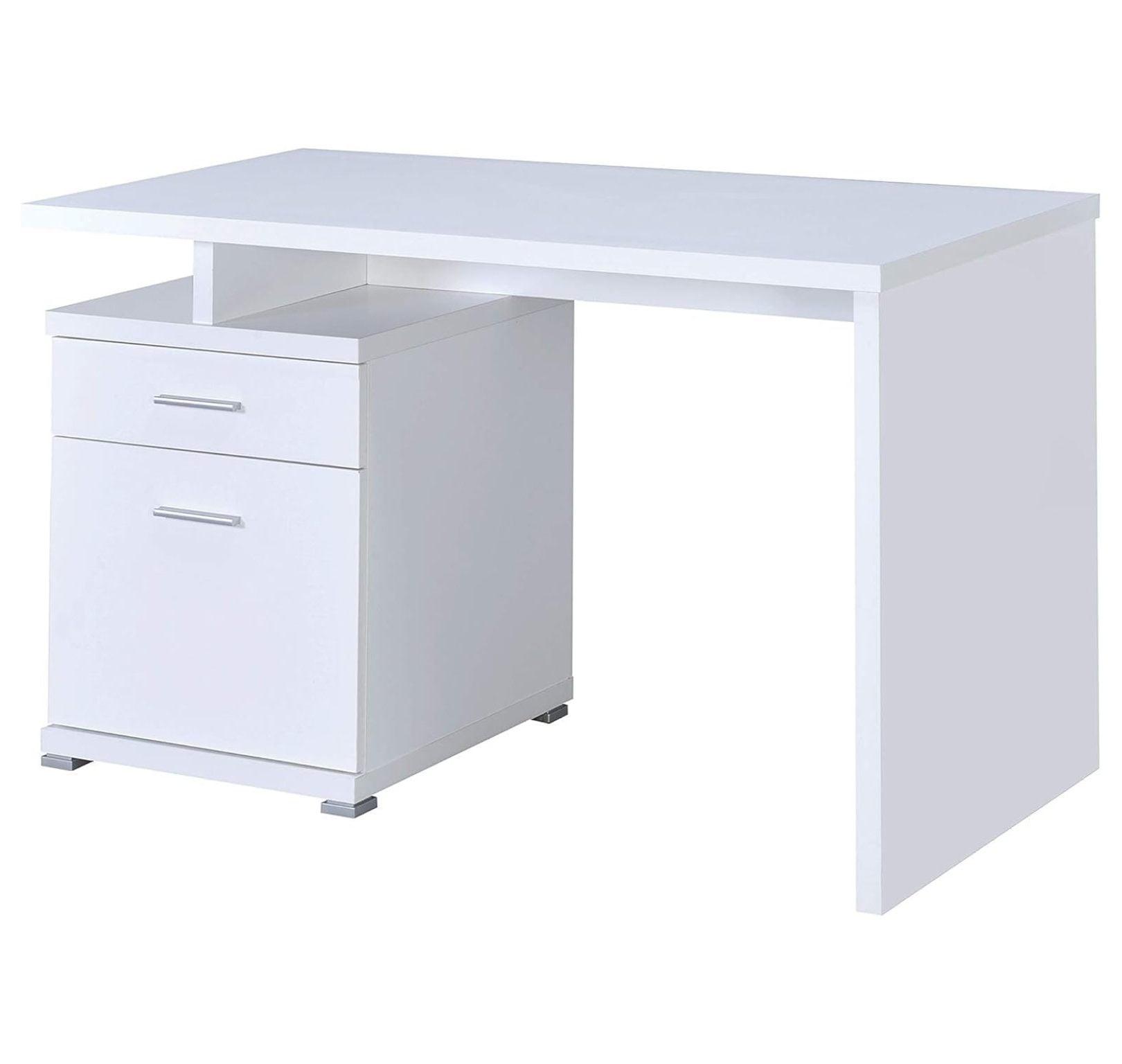 Irving 2 Drawer Office Desk with Reversible Cabinet - Coaster