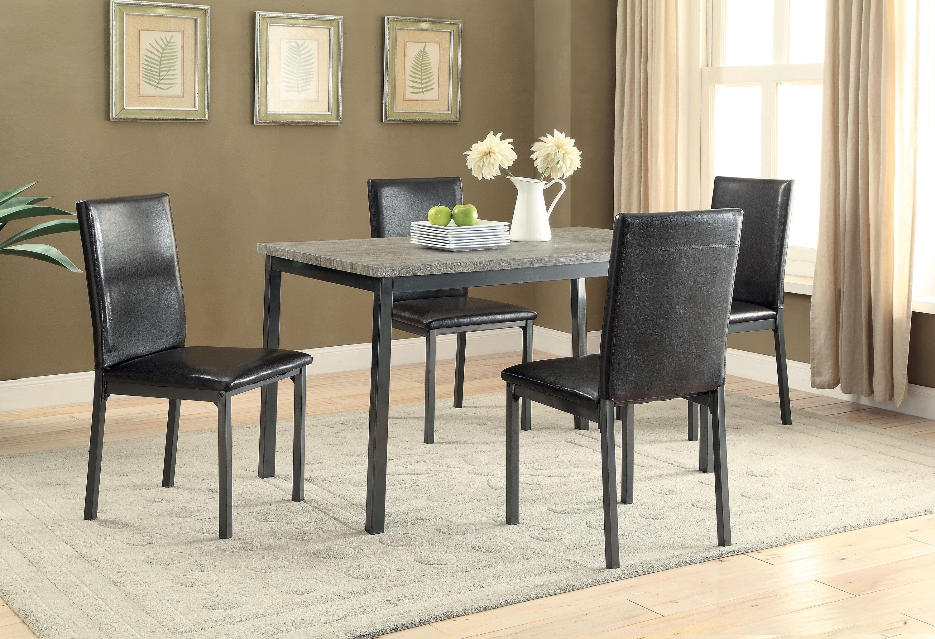 Coaster Garza 5-piece Wood Top Dining Room Set Weathered Gray and Black