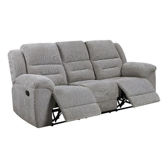 Gilson Chenille Upholstered Reclining Sofa Grey
