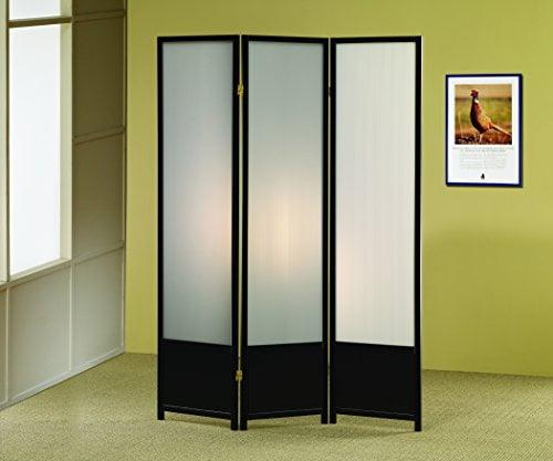 Coaster Home Furnishings Calix 3-panel Folding Floor Screen Translucent and Black