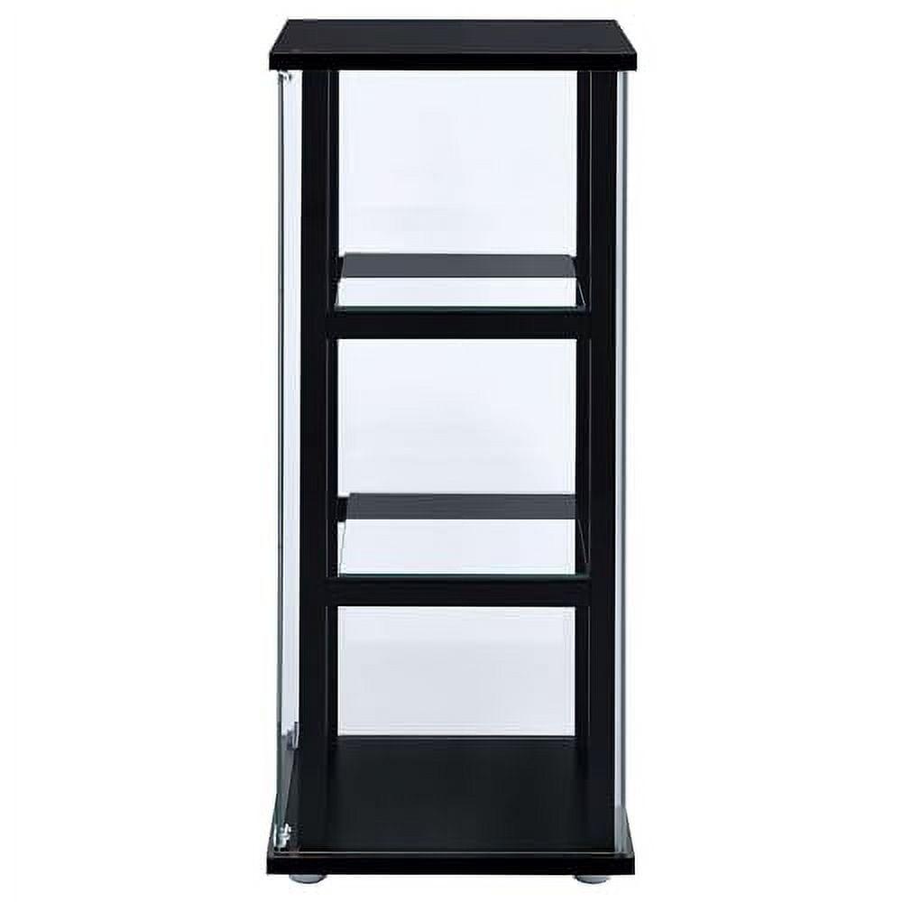 Cyclamen Black and Clear 34-inch 3-Tier Glass Curio Cabinet