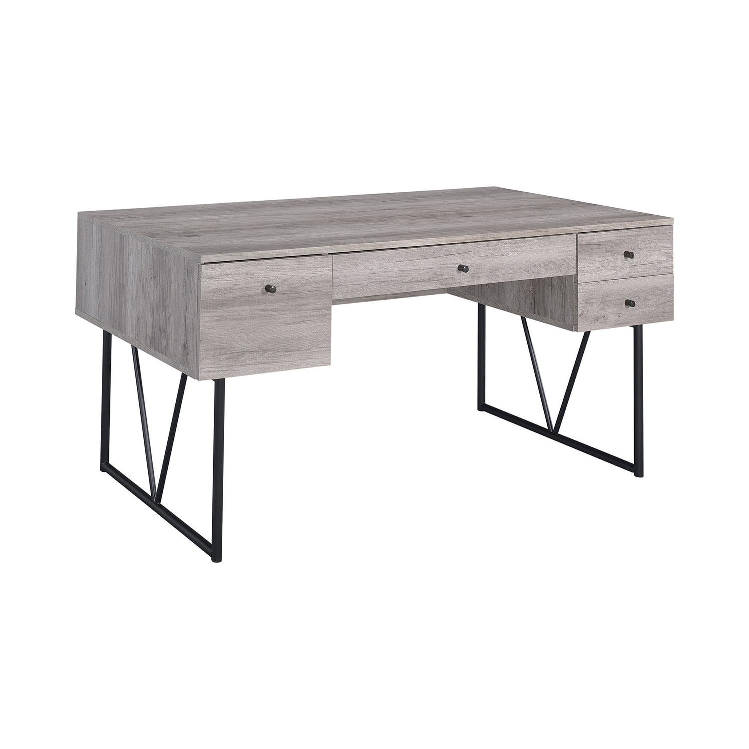 Analiese 63" Grey Driftwood Industrial Home Office Desk with 4 Drawers