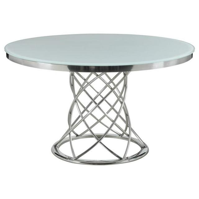 Ida Round Glass Top Metal Base Dining Table