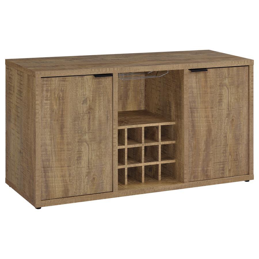 Rustic Brown Mango Wood Sideboard with Wine Storage