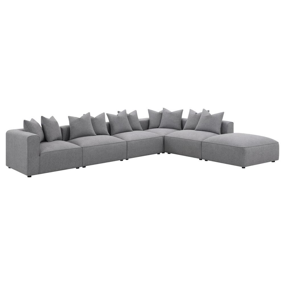 Coaster Jennifer Fabric Upholstered 6-piece Tight Seat Modular Sectional Gray