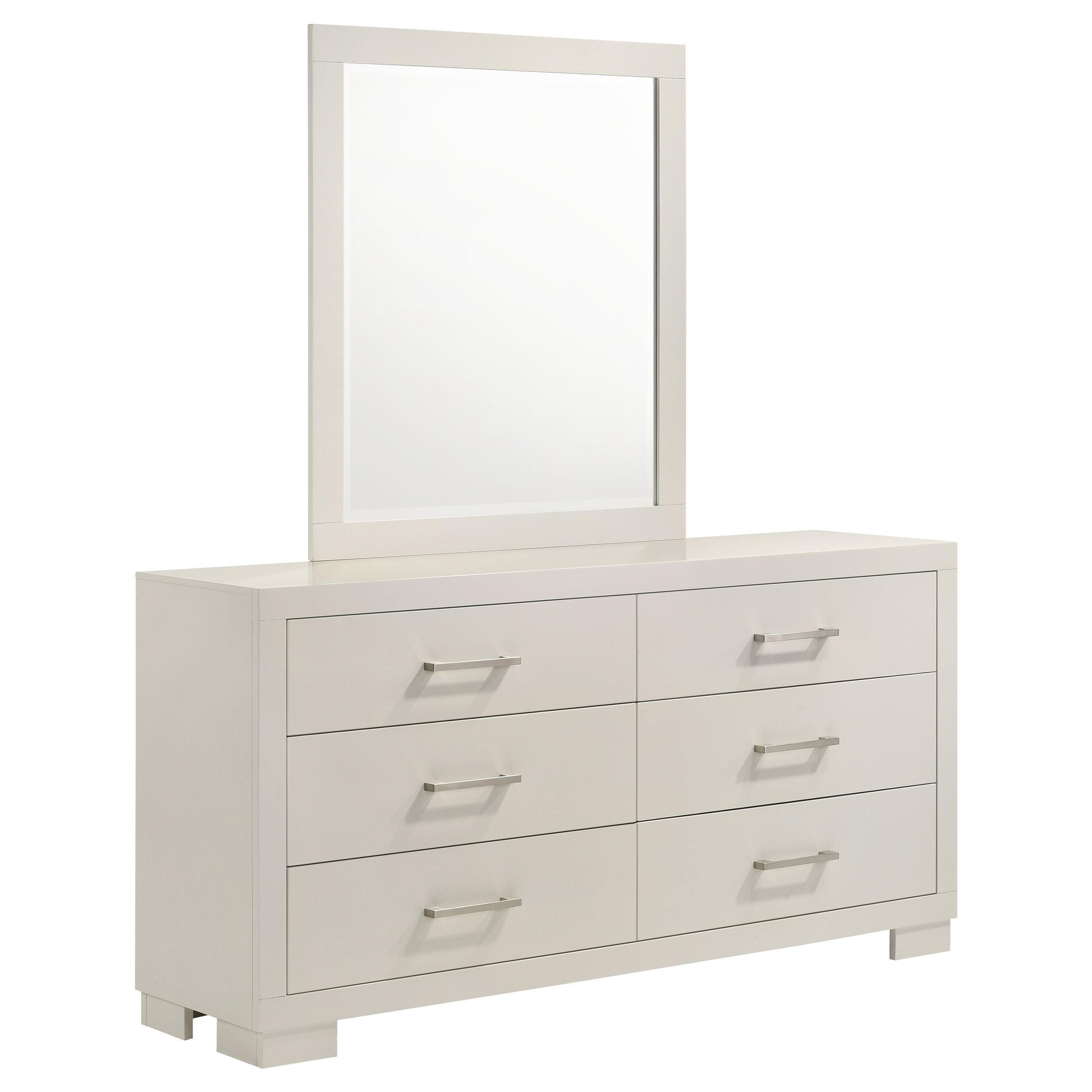 Coaster Jessica 6-drawer Rectangular Wood Dresser with Mirror White