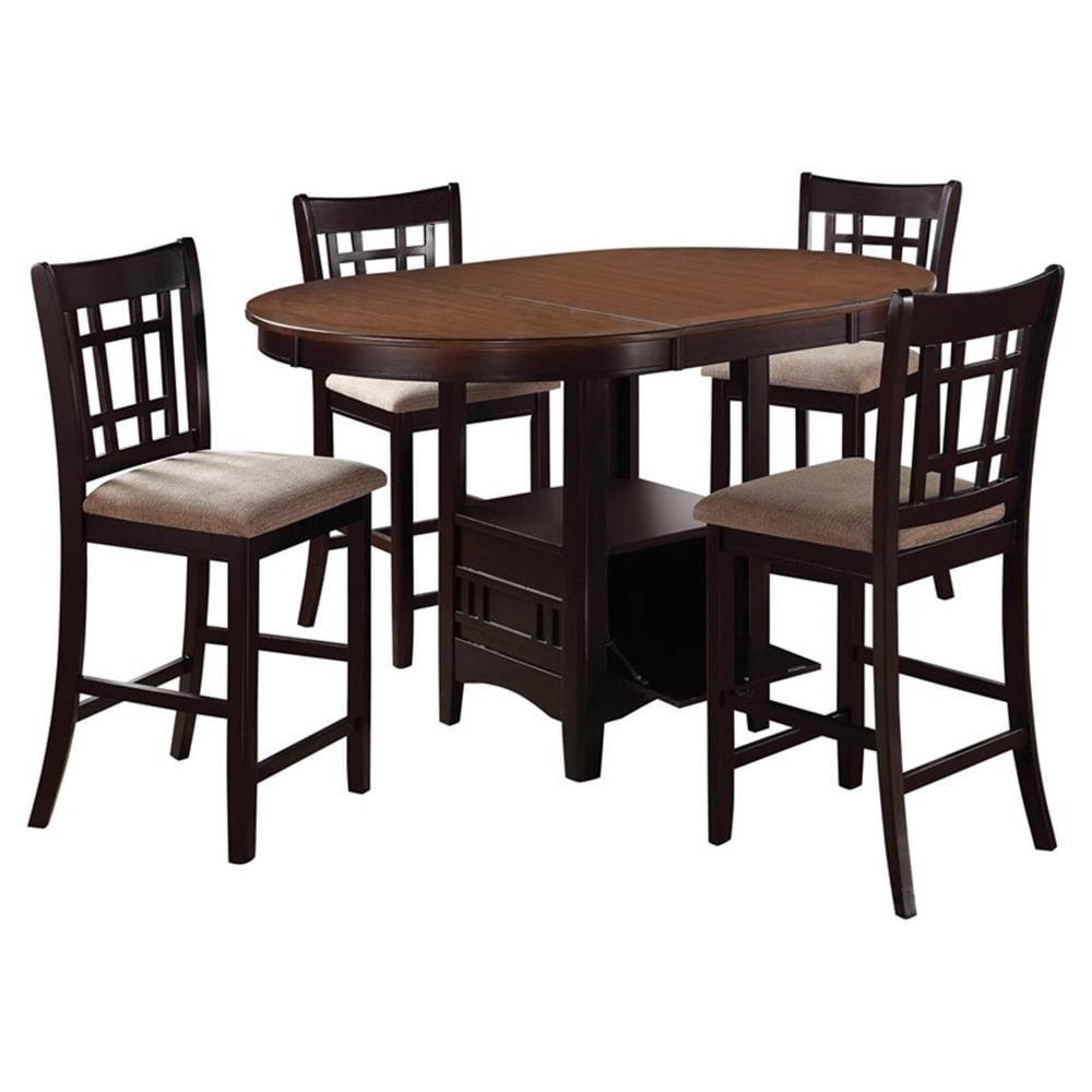 Damian 5-Piece Counter Height Dining Room Set Light Chestnut And Espresso