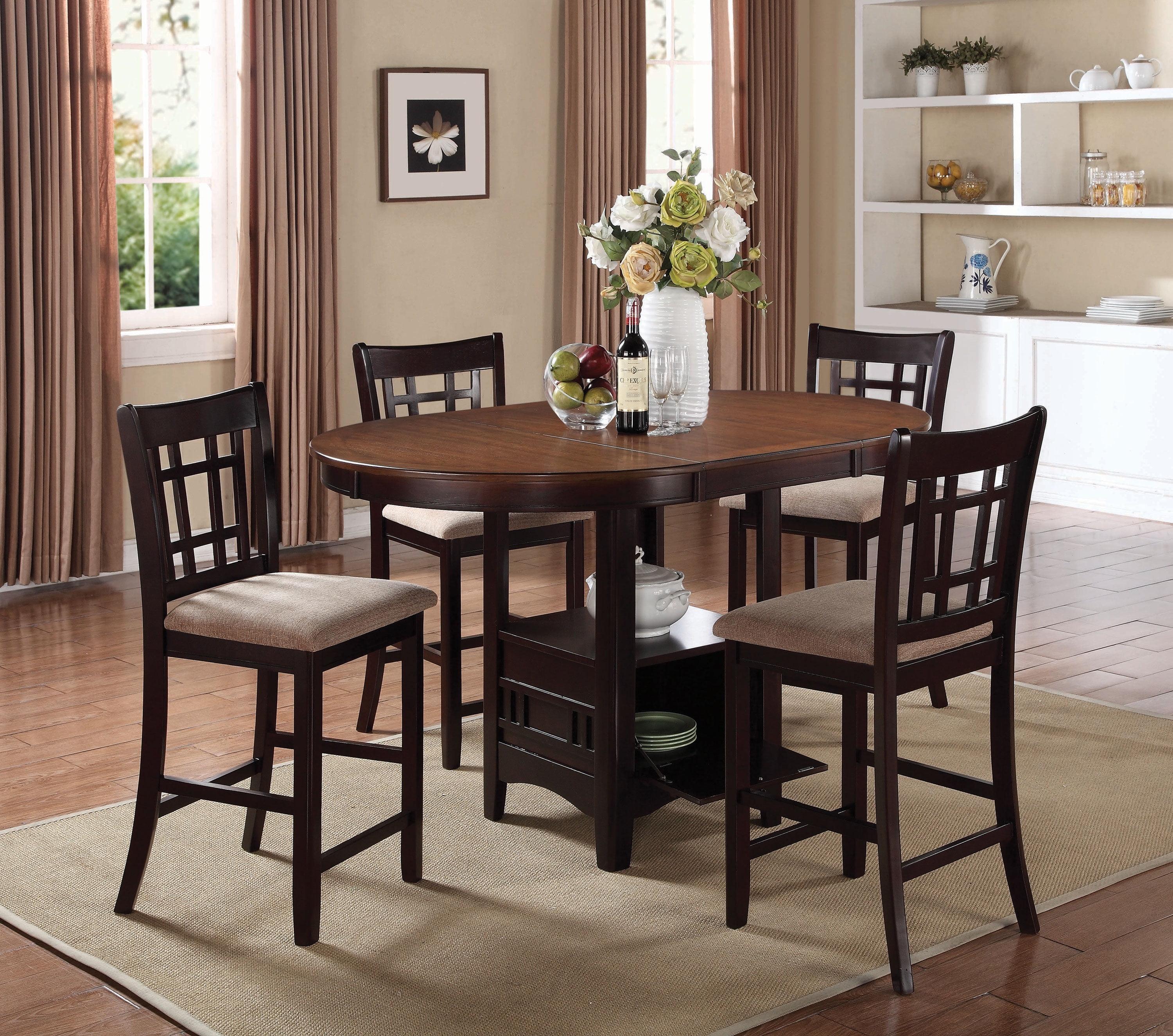 Damian 5-Piece Counter Height Dining Room Set Light Chestnut And Espresso