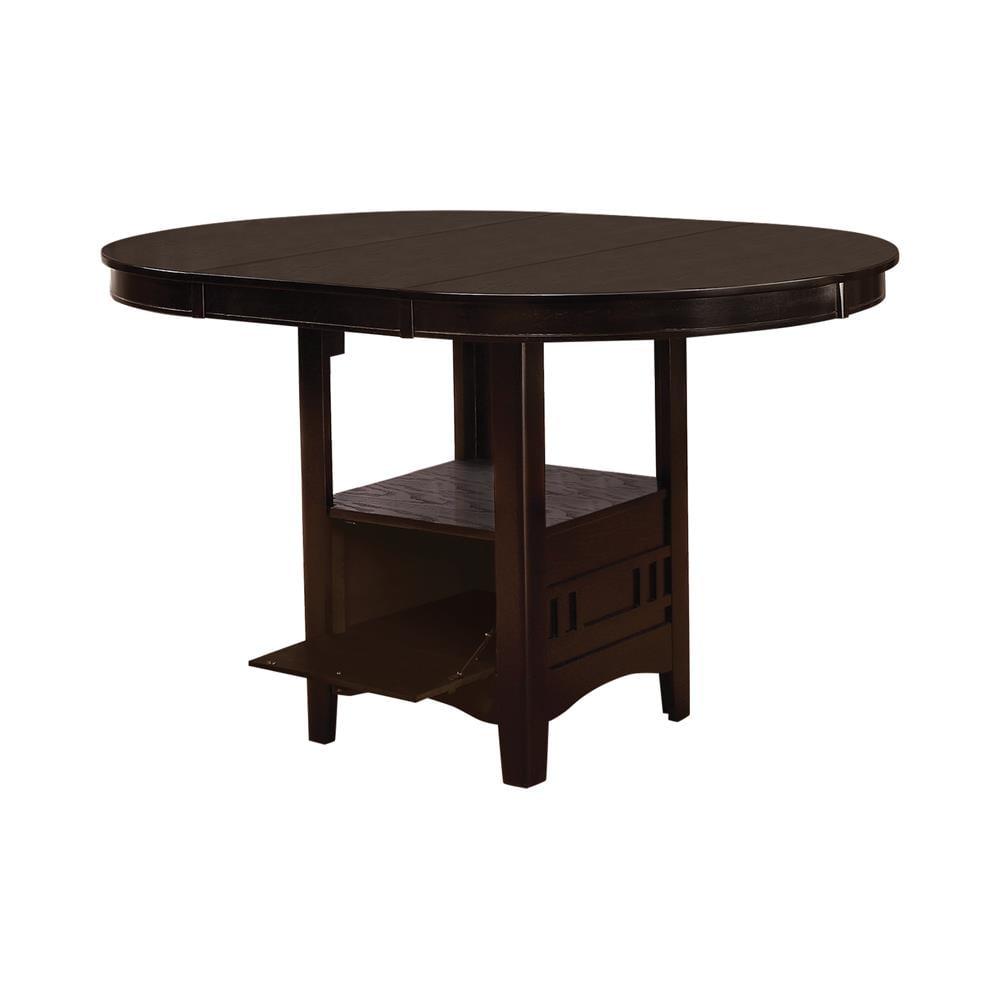 Coaster Lavon Transitional Wood Oval Counter Height Table Espresso