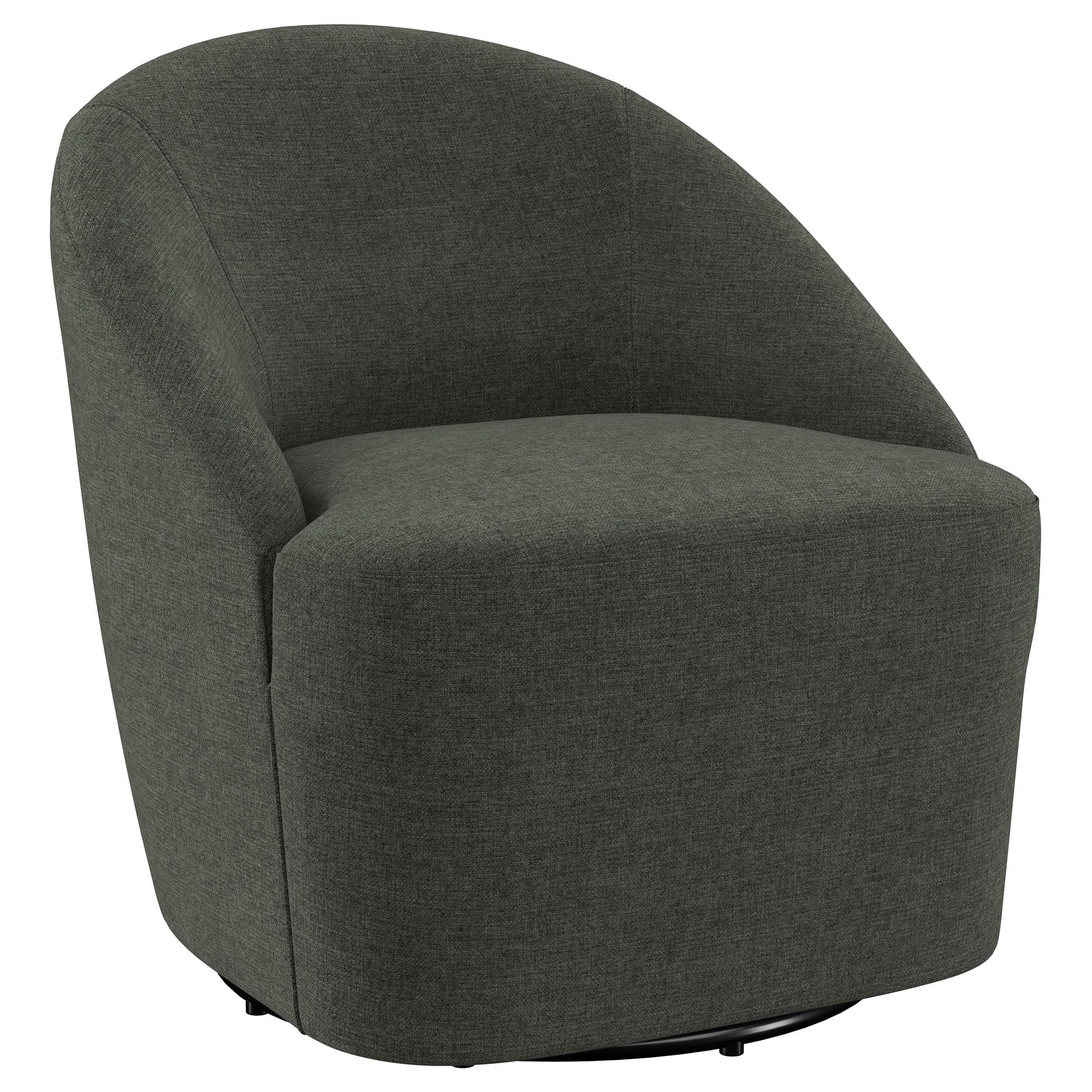 Coaster Leon Fabric Upholstered Barrel Accent Swivel Chair Hunter Green