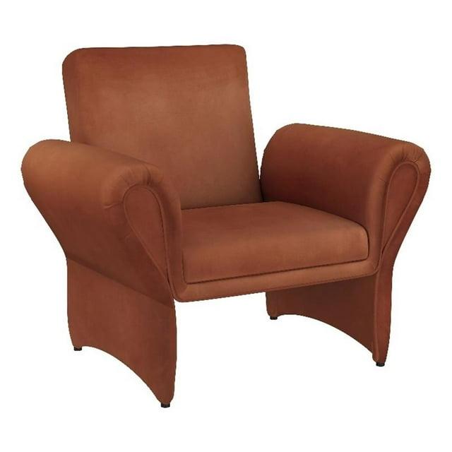 Coaster Liana Fabric Upholstered Roll Arm Accent Armchair in Rust Orange