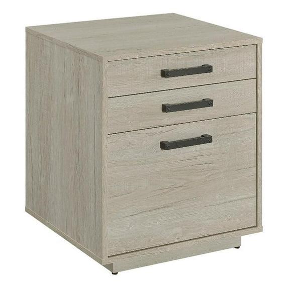 Coaster Loomis Modern 3 Drawer Wood File Cabinet Whitewashed Gray