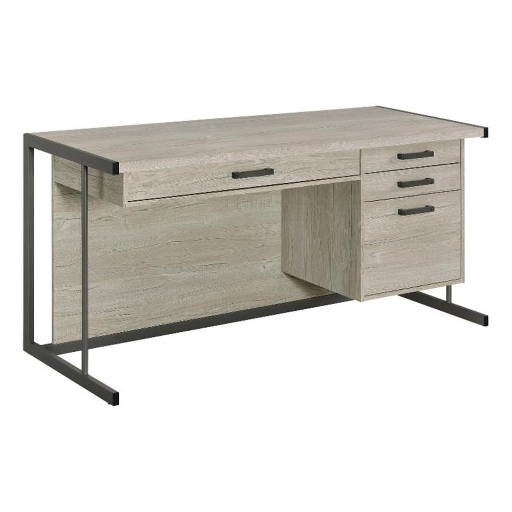 Coaster Loomis 4-drawer Modern Wood Office Desk in Whitewashed Gray