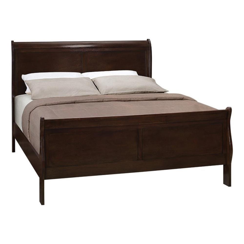 Coaster Louis Philippe Wood Queen Bed with Sleigh Panel in Cappuccino
