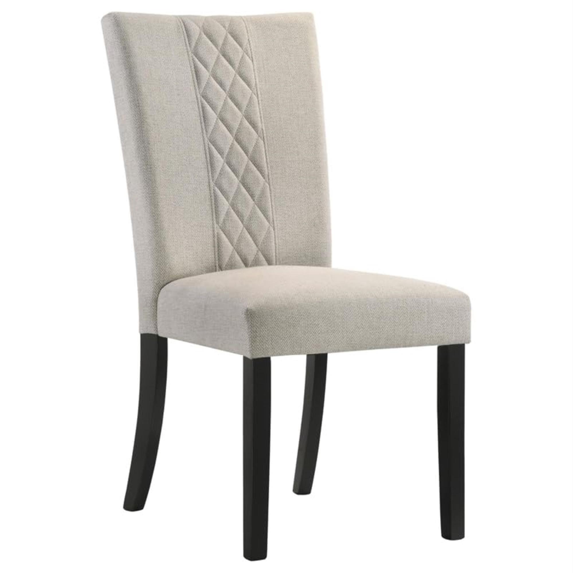 Coaster Malia Fabric Upholstered Solid Back Side Chair Beige and Black