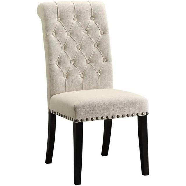 Coaster Mapleton Tufted Upholstered Fabric Dining Chairs in Beige