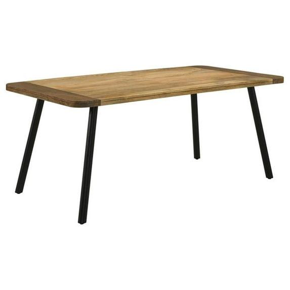 Coaster Maverick Wood Rectangular Dining Table in Natural Mango and Black
