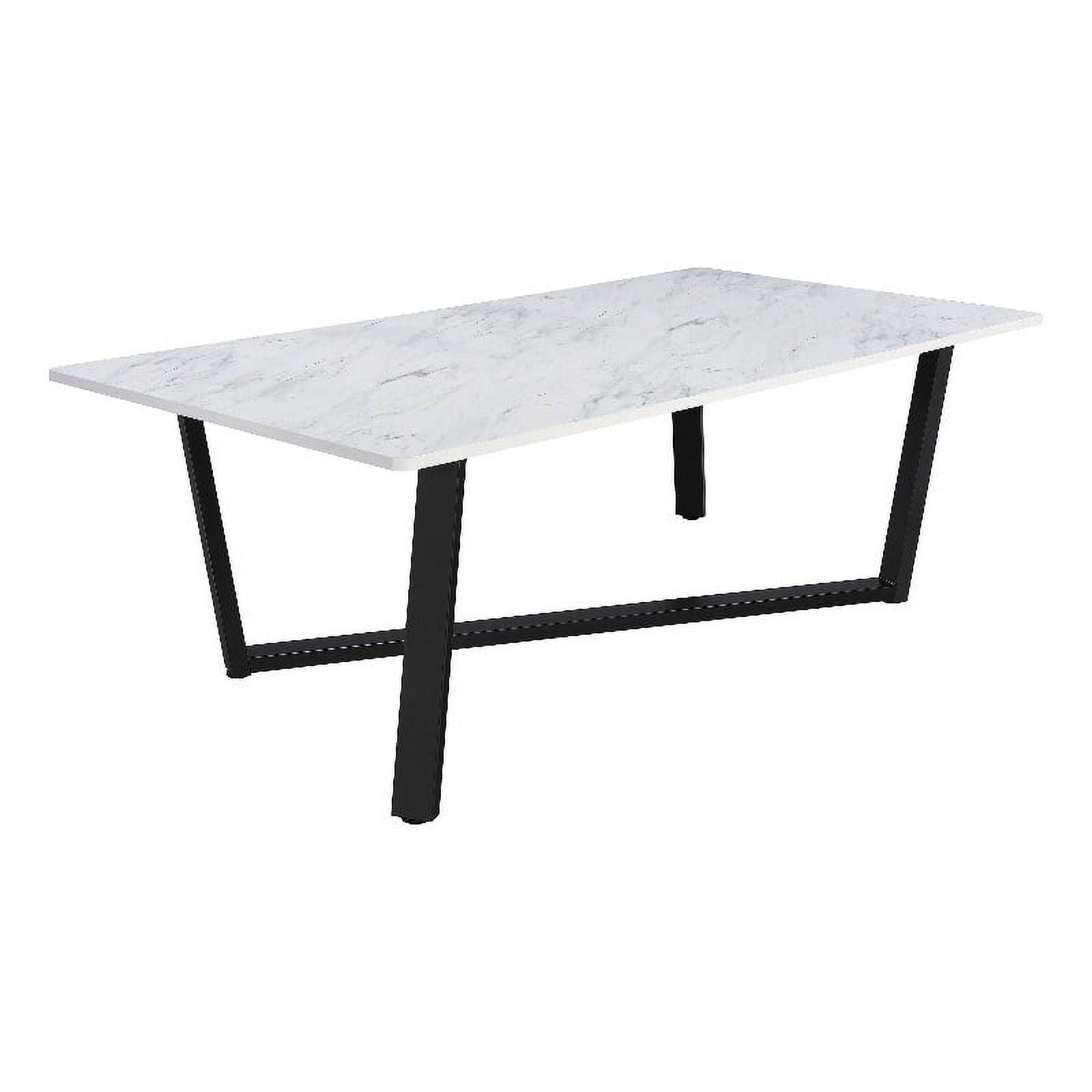 Coaster Mayer 43" x 87" Metal Dining Table in White/Gunmetal