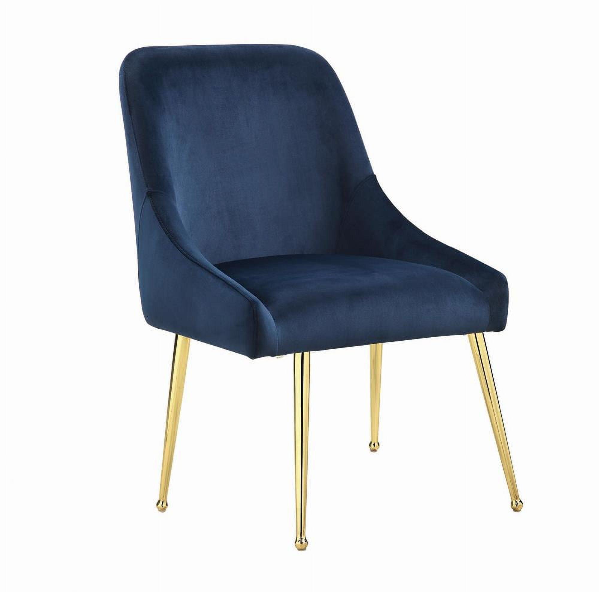 Navy Velvet Parsons Side Chair with Gold Metal Legs