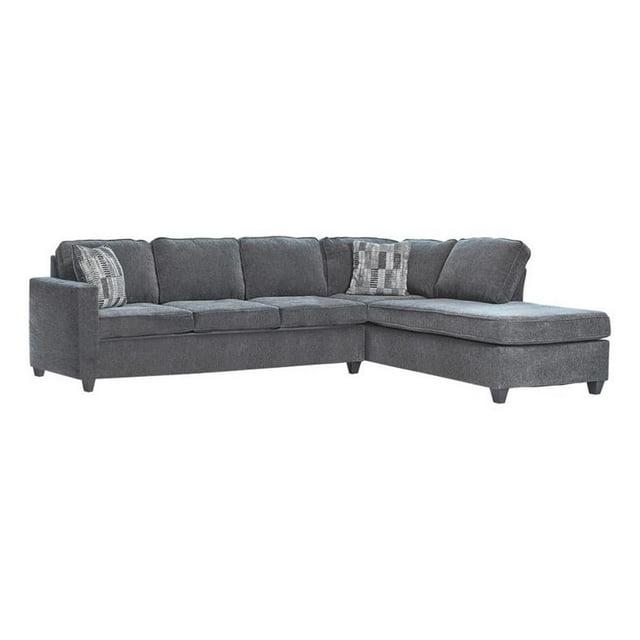 Coaster Mccord 2-piece Chenille Upholstered Cushion Back Sectional Dark Gray