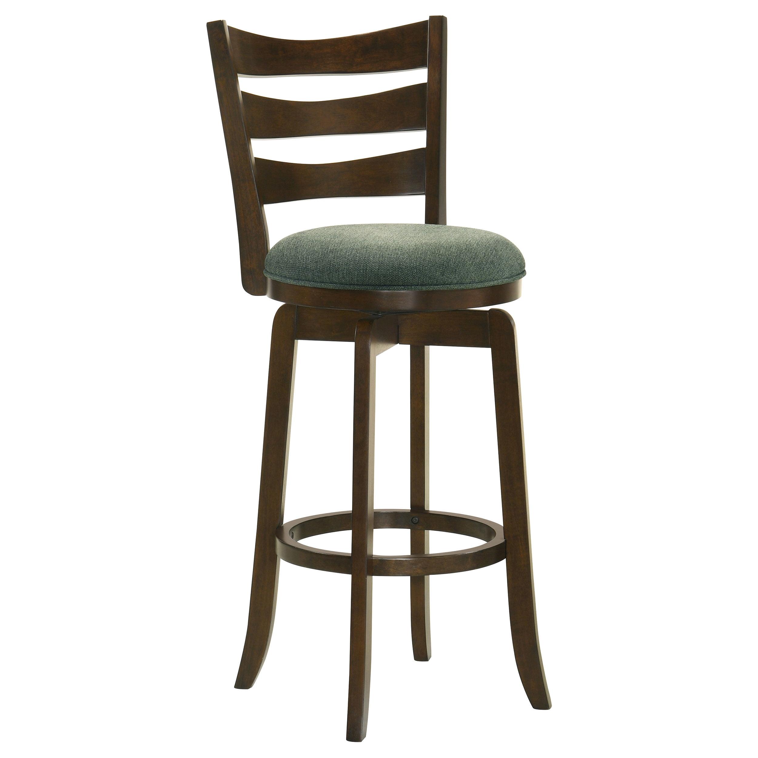 Coaster Home Furnishings Murphy Ladder Back Pub Height Swivel Bar Stool Dark Cherry and Hunter Green