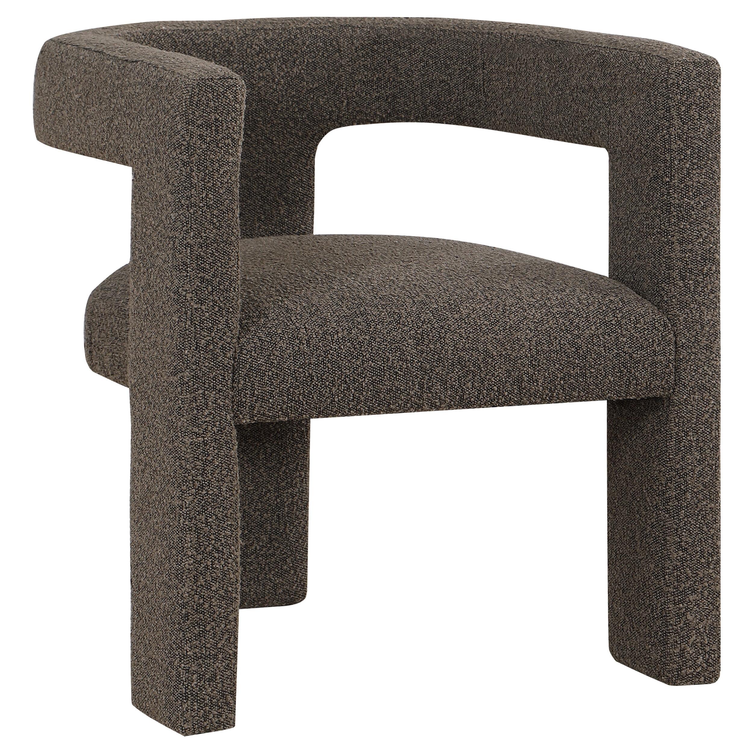 Chocolate Brown Bouclé Upholstered Modern Accent Chair