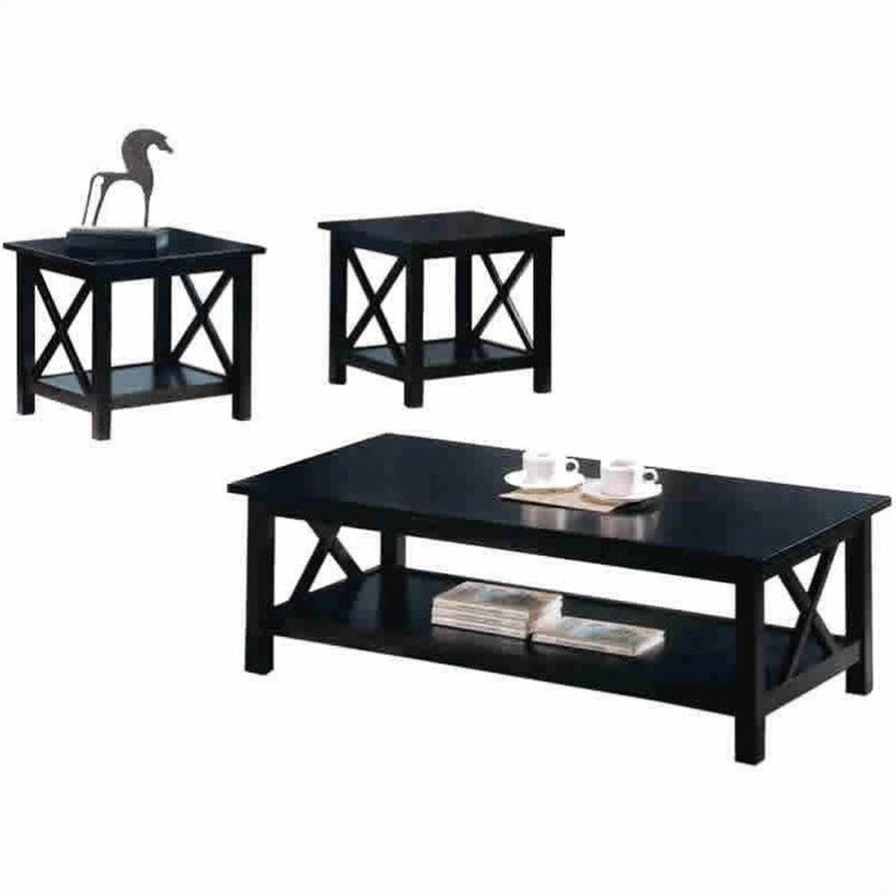 Coaster Rachelle 3-Piece Wood Coffee Table Set in Dark Brown