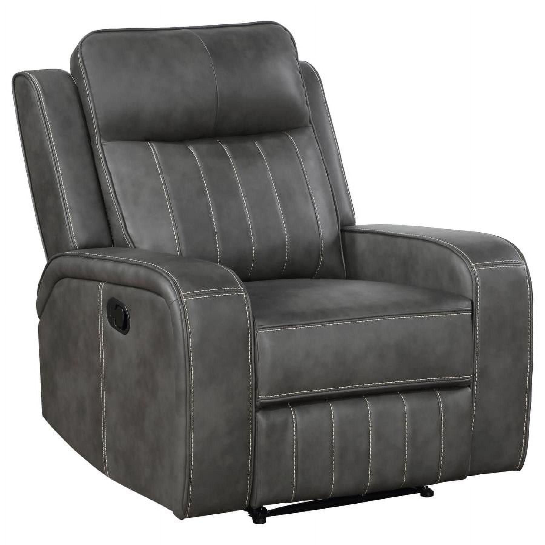 Gray Faux Leather Manual Recliner with Lift