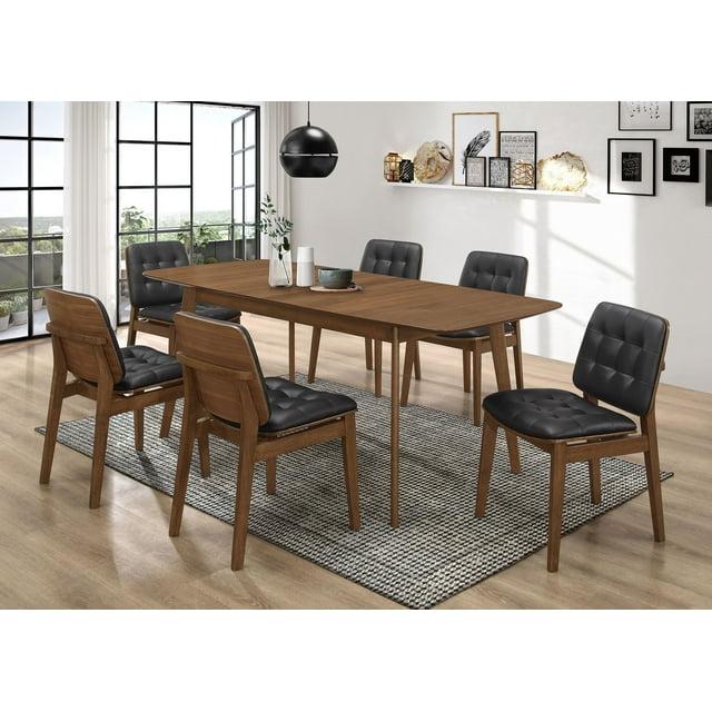 Coaster Redbridge 7-piece Rectangular Modern Wood Dining Set in Black and Walnut