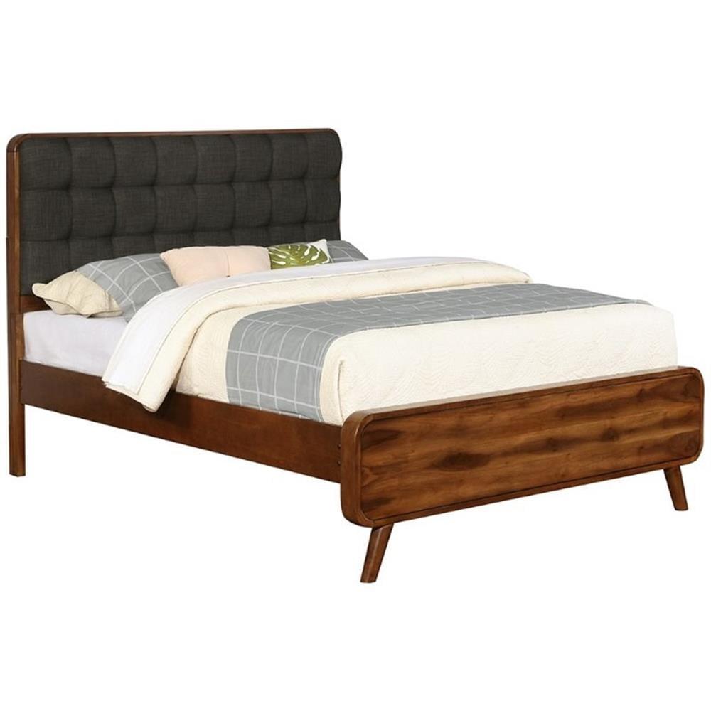 Kirby Kha Robyn Wood Panel Bed Dark Walnut